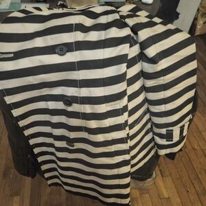 Banana Republic Black and Cream Striped Jacket